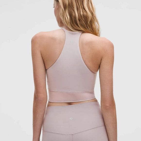 [NWT] Lululemon Nulu High-Neck Mesh-Hem Cropped Tank Top Mauve Grey - Sz S - Picture 14 of 15
